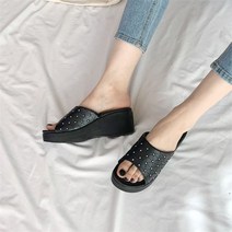홍당무 발편한 쥬얼리 통굽 슬리퍼 2color 5cm 7cm