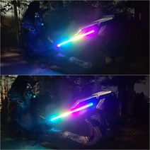 바이크 LED 흐르는 물결 오토바이엘이디 오로라LED 튜닝 패키지 배달대행 스쿠터 오토바이LED 악세사리 바이크용품 간편설치, LED좌/우50cm