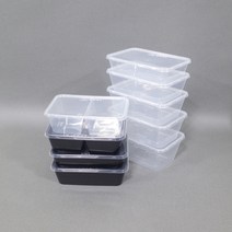 맘앤팩 사출 사각 밀폐용기 50개 박스 PP, B500, 블랙, 소량 50개