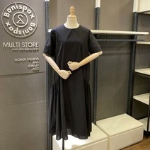 보니스팍스 NC02 벌룬 소매 셔링 롱원피스 B38OP130