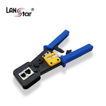 LANstar EZ 플러그 랜툴/LS-68RP-EZ/PASS 콘넥터 전용/랜선 RJ45 8P8C/전화선 6P6C 작업가능/탈피와 컷팅/기어 형식/압착과 절단을 동시에