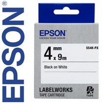 *정품* [ EPSON ] 라벨테이프, SS4K(백색바탕/검정글씨/폭4mm)