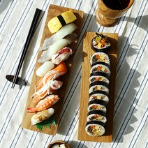 티크 우드 나무 스시보드 초밥 김밥 서빙보드 플래터 플레이팅 접시