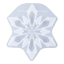 DIY XMAS 3D 미러 눈송이 유연한 실리콘 곰팡이 크리스마스 펜던트 수지 금형, 5