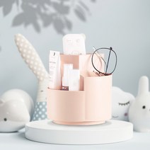 [모던데일리 컴퍼니] 회전 연필꽂이 대용량 3종 다용도 정리함 꽂이 브러쉬 꽂이 소품 및 화장품 꽂이 필기구 정리함 펜 꽂이 유아 색연필 꽂이 데스크 필수용품, 핑크