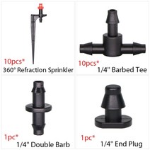 마이크로 미스트 스프레이 냉각 시스템 47mm 호스 정원 물방울 관개 키트 티 커넥터가있는 자동 급수 스프링클러 드립퍼, i