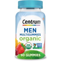 멀티비타민 Centrum 남성용 유기농 종합 구미 비타민 면역 지원 에너지 및 근육 기능을 위한 필수 영양소가 함유된 - 90개수