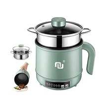 스마트 미니 전기 냄비 찜기 트레이 포함 1 7L 논스틱 급속 국수 쿠커 3가지 전원 레벨 5가지 모드 600W 빠른 요리 300W 저온 15W 보온 6시간 타이머 지연 팬 밥 수