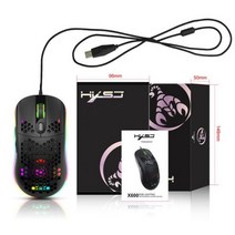 하이 엔드 경량 USB 유선 게이밍 마우스 RGB 게이머 6 PC 컴퓨터 노트북 용 조정 가능한 DPI 블랙 뉴 매크로 프로그래밍, black-with box_One Size, 상세 설명 참조1