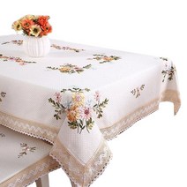 후아나야 테이블보 화이트 4인 식탁보, 140x200cm, B