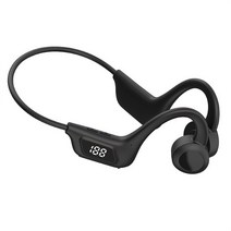 골전도이어폰 JS7 Bone Conduction Wireless Bluetooth Headset LED Display Earbuds Ear Hook Air Pro Ear, 02 Black Earbuds