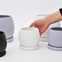 포레스트인 볼륨 원형 화분12.5cm 16.5cm 20.5cm 화이트/ 블랙 / 라일락 그레이색상, 화이트