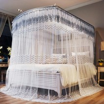 키알리 DAY스윗 U자 레일형 캐노피 침대 모기장 레이스 모기장 (그레이), 제품선택, 200x220