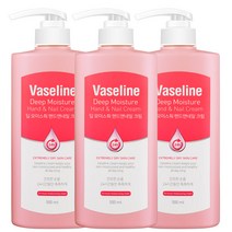 바세린 24h 딥 모이스춰 핸드앤네일 크림, 500ml, 3개