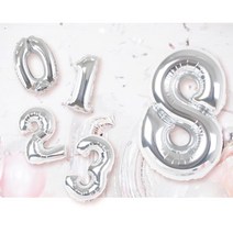 생일파티 나이 장식 대형 실버 숫자풍선 결혼기념일 이벤트 웨딩촬영 50일, 0
