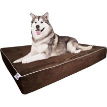 OnePet TwoPet 대형 강아지 침대 베개 엑스트라 빅 반려동물 정형외과 이중 레이어 메모리 폼 | 관절염 이형성 치료 미끄럼 방지 베이스 보너스 세탁 가능한 커버 11 7, 초콜릿 브라운