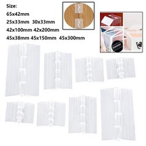 5Pcs 25x33/30x33/45x38/65x42/42x100/42x200/45x150/45x300mm 플라스틱 접는 경첩 투명 Perspex 경첩 내구성 투명 아크릴, 42x200mm, 5개