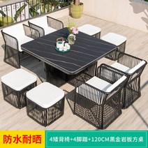 야외 테이블 및 의자 라탄 정원 레저 커피 3 세트, 01 다크 그레이