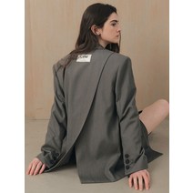 시티브리즈 루즈핏 사선 절개 싱글 자켓_그레이, GREY_FREE, GREY_FREE