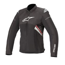 Alpinestars 여성용 Stella T-GP Plus R v3 에어 재킷 (스몰) (블랙/화이트/틸), Black/Red Fluo/White_Small