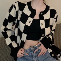 여성 체크무늬 가디건 귀여운 느낌 20대 여성가디건
