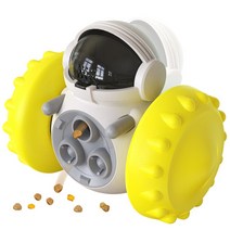 강아지 간식 로봇 텀블러 장난감 음식 상호 작용, 노란색