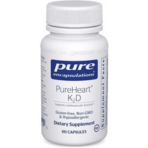 Pure Encapsulations - PureHeart K2D - Hypoallergenic 60정, 1개, 상세내용 참조