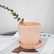 모두다팜 파스텔 플라스틱화분 인테리어화분 받침 포함 분갈이 화분 원형화분 4 color, 그레이