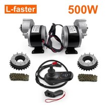 산악용 로드바이크 전기자전거 용품 L더 24V 500W 모터 왼쪽 오른쪽 듀얼 드라이브 변환 키트 핸드 조이스틱 컨트롤러 24 quot스포크 전동 휠체어 자전거, [02] 24V kit with remote, [02] Max 17kph, with remote+Max 17kph