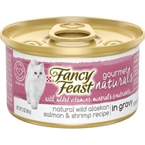 멋진 축제 미식가 자연 야생 알래스카 연어 새우 조리법 Tragy 통조림 고양이 음식 3-Oz Case 12
