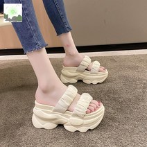 바 통굽 굽높은 여성 슬리퍼