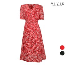 비비드시크릿가너 VIVID 여성 셔링 반팔 끈벨트 스판 원피스