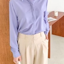 브이와이 여자 무지 히든버튼 빅사이즈 블라우스
