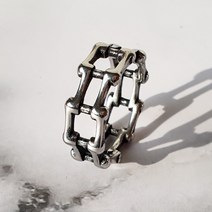 남성 여성 스퀘어 체인 써지컬스틸 실버 반지