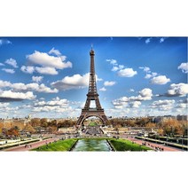 대진 보석십자수 40X80 50X40 사이즈 대형 금전운 보석 십자수, 41 에펠탑 광장 40x50, 1세트