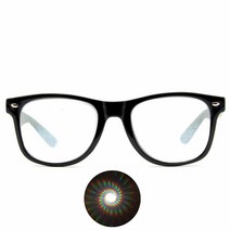 나선형 궁극적 인 회절 안경 플라스틱 검정 파랑 분홍색 투명 3D 레이브 프리즘 격자 안경 무지개 불꽃, 05 Black Color