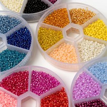 율아트 2mm 시드비즈 6종세트 비즈 공예 재료 원형 구슬 팔찌 목걸이 만들기 취미, 옐로우