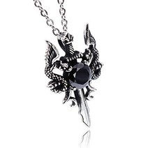 [나피스트] 목걸이 맨즈 드래곤 소드 서지컬 스테인리스 길이 조절 어저스터 체인 부속 큰 입자 큐빅 지르코니아 NPNS068