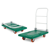 유니산업 우레탄 접이식 바퀴 무소음 핸드카트 중형 중사이즈 손수레 구르마 구루마 대차 유니카트, 그린 달리(손잡이X), 대형 / 무소음바퀴