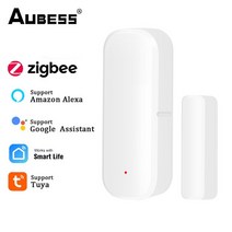 Tuya-Zigbee 스마트 도어 센서 열림 닫힘 감지기 보안 보호 라이프 컨트롤 알렉사 구글 홈으로 작동, [01] ZigBee 1pcs