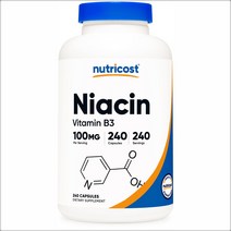 뉴트리코스트 나이아신(비타민B3) 100mg 240 캡슐, 1개, 기본