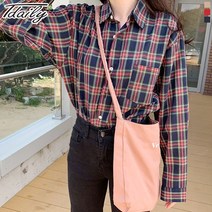 티데일리 남여공용 크리스피 체크 오버핏 남방