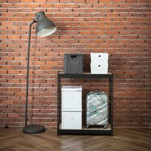 하트랙 무볼트 앵글 1000x400x2100x2단 선반 매립형, 블랙