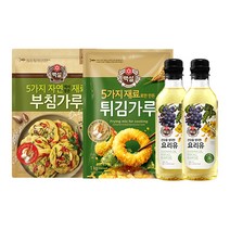 [CJ][장마엔부침개] 5가지재료 부침가루 +튀김가루 +건강요리유, 단품