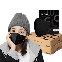 플로우 KF94 새부리형 마스크 L 대형, 100매, 블랙
