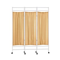 병원 클리닉 마사지샵 접이식 가림막 스크린 파티션, 노란색 이중 천 두꺼운 프레임 3개