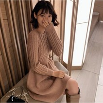 주디앤 여성 워밍 가을 겨울 꽈배기 니트 원피스 리빙공감