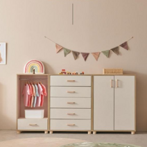 켄트 키즈 오픈 서랍장 옷장 행거, C3666 도어 바구니 교구장950