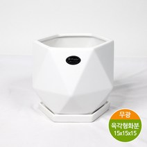 하모화분 무광 육각형 화분(15x15x15)_무광화이트 무광그레이 무광블랙, 무광화이트BH1515J6-MW