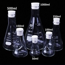 붕규산염 유리 비커 투명 플라스크 50-1000ml 두꺼운 삼각 측정 컵 1 개 실험실 화학 장비 졸업, 4.7X12.5cm-1000ml